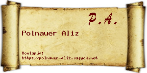 Polnauer Aliz névjegykártya